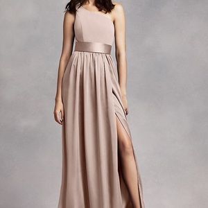 Vera Wang one shoulder dress with satin sash